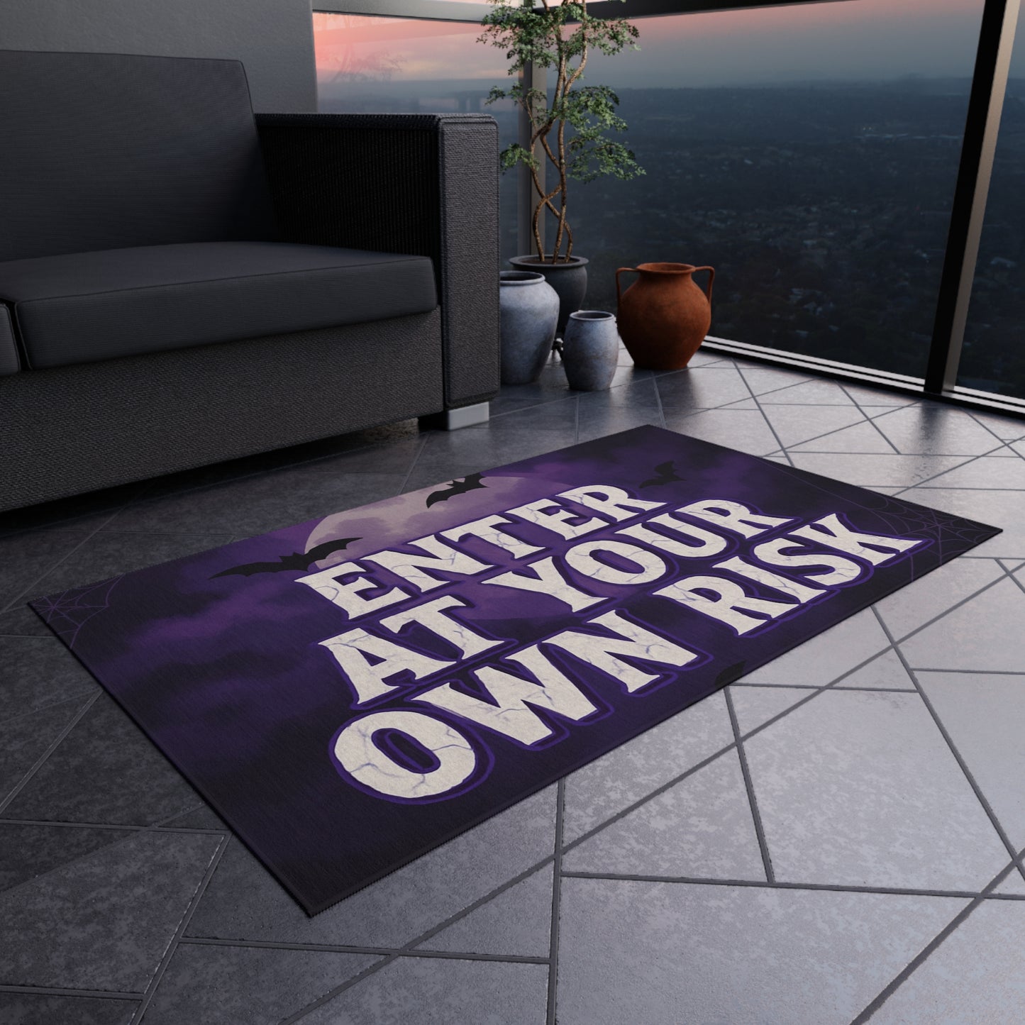 Enter at Your Own Risk Rug — Haunted Welcome