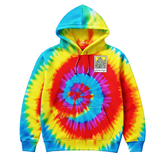 Retro Plant Icons Tie-Dye Hoodie