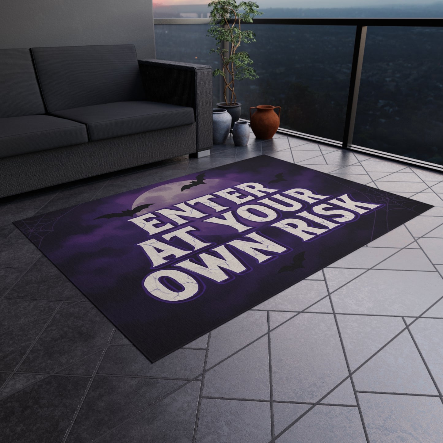 Enter at Your Own Risk Rug — Haunted Welcome