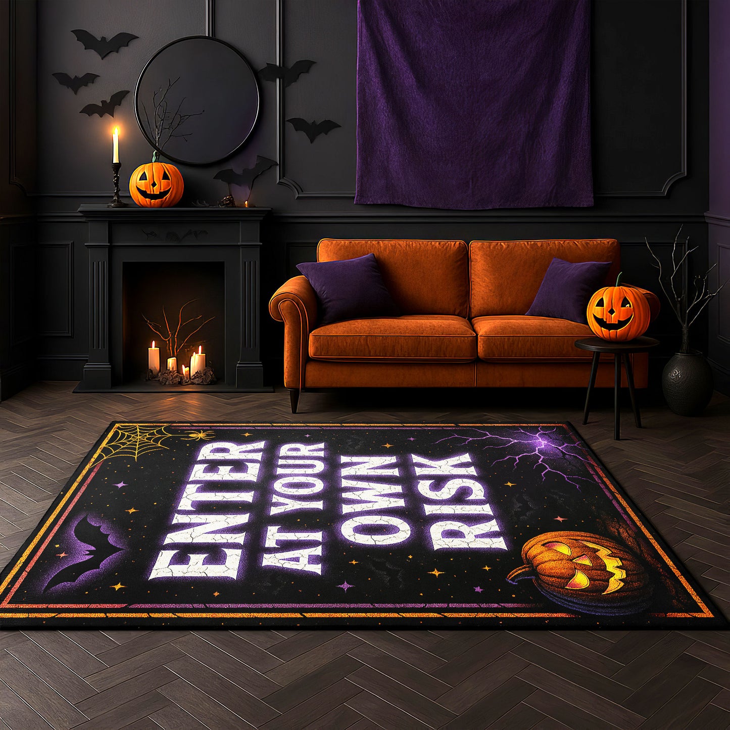 Enter at Your Own Risk Rug — Haunted Welcome