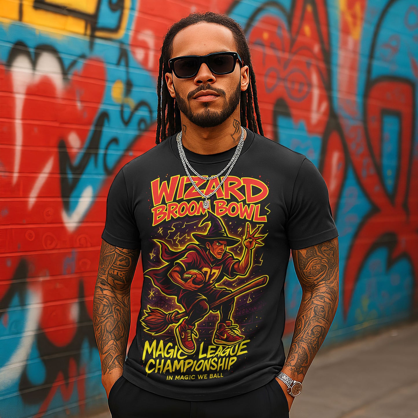 Wizard Broom Bowl Doodle Parody Unisex Tee