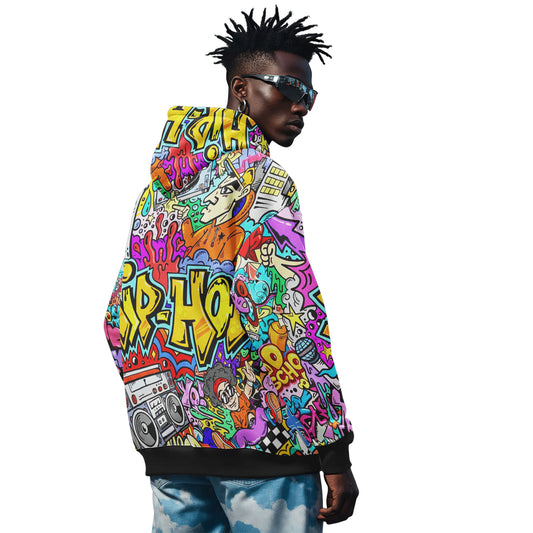 Old School Hip-Hop Neon Graffiti Hoodie