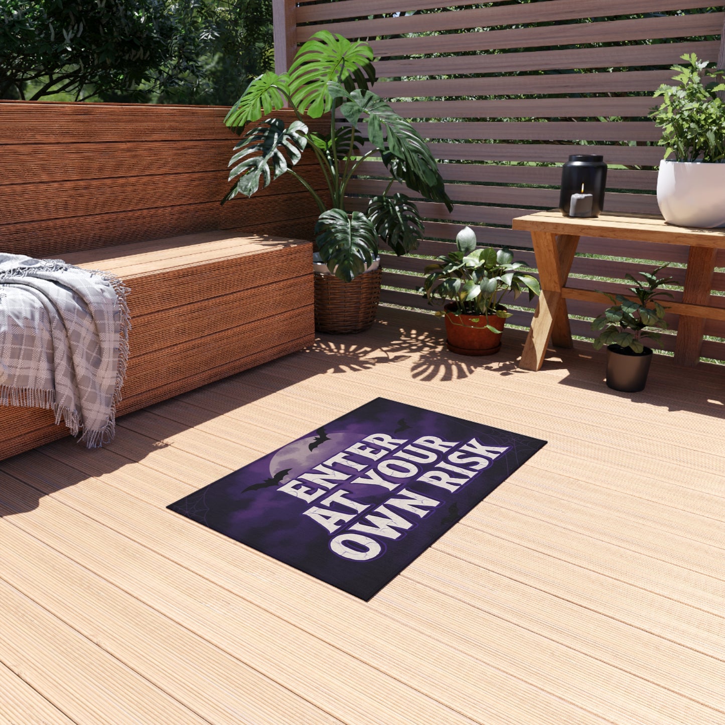 Enter at Your Own Risk Rug — Haunted Welcome