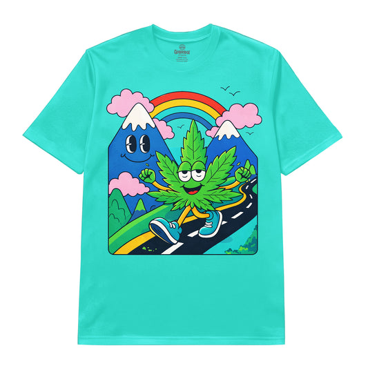 Happy Cannabis Cartoon Graphic Tee