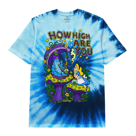 How High Are You Blue Tie Dye Tee