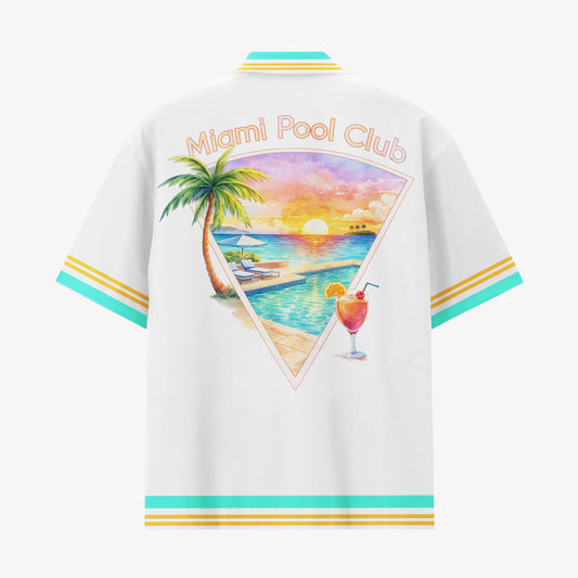 Miami Pool Club Coastal Resort Hawaiian Shirt & Shorts