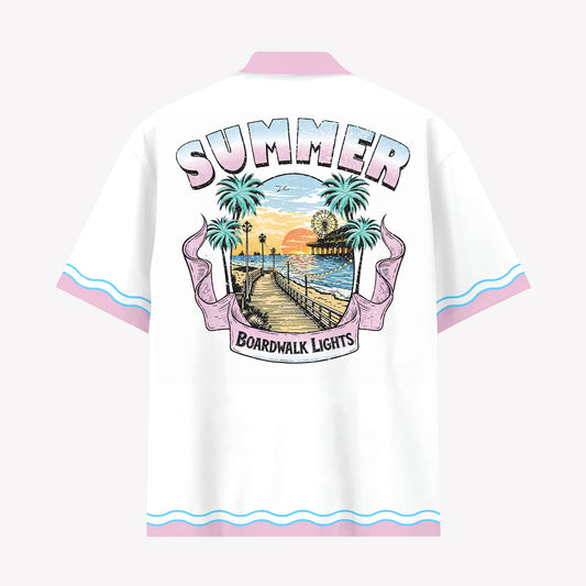 Myrtle Beach Summer Boardwalk Lights Hawaiian Shirt & Shorts