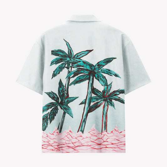 Ocean Wave Palm Tree Hawaiian Shirt