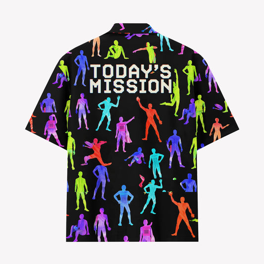 Retro Game Neon Silhouette Hawaiian Shirt