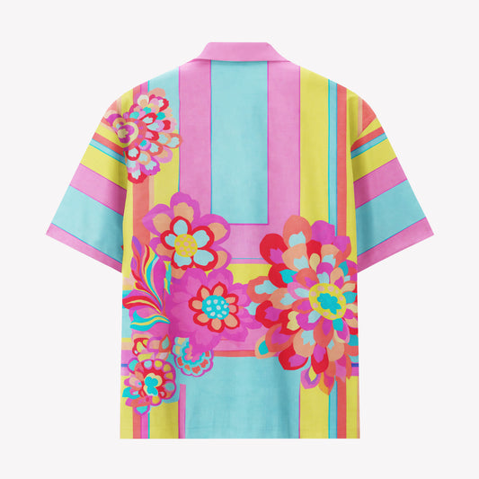 Retro Tropical Floral Hawaiian Shirt & Shorts Set