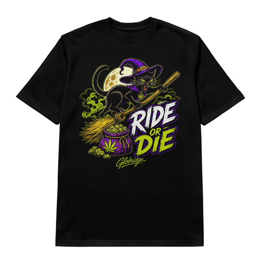 Ride or Die Black Cat Cannabis Tee