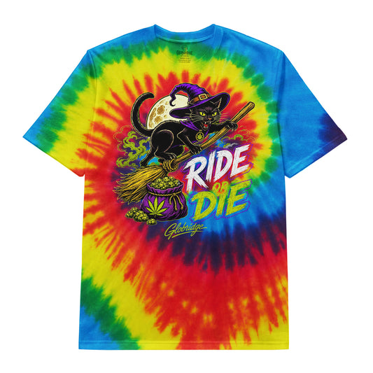 Ride or Die Black Cat Tie Dye Tee