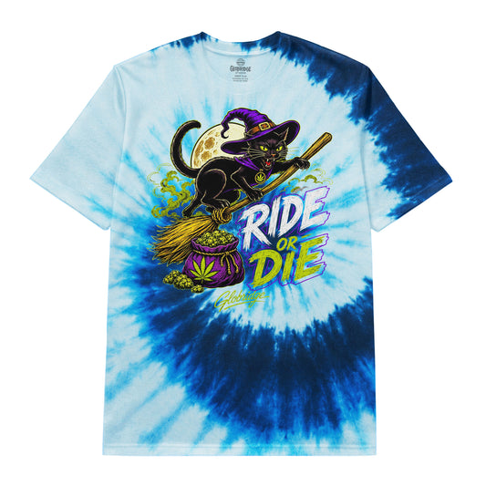 Ride or Die Blue Tie Dye Tee