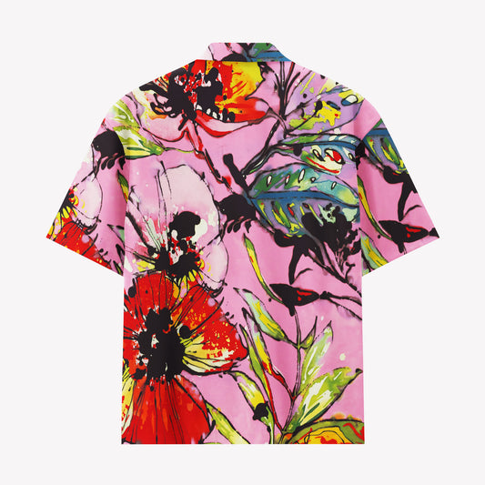 Summer Pink Floral Hawaiian Shirt