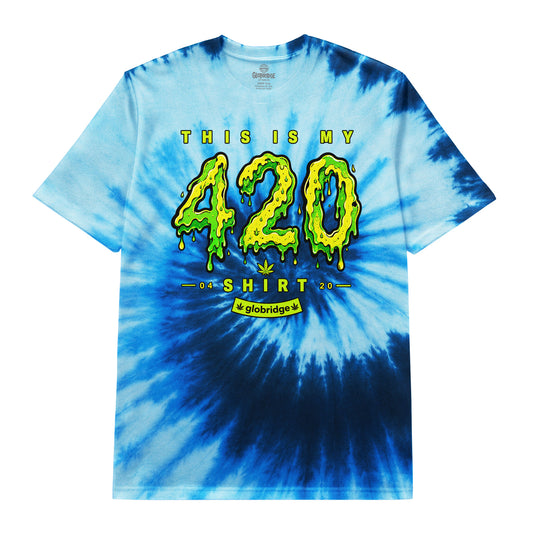 This Is My 420 Shirt Psychedelic Blue Tie Dye Tee