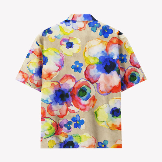 Watercolor Floral Hawaiian Shirt