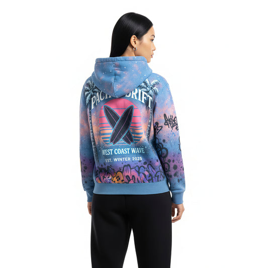 California After Snow Retro Winter Pastel Hoodie