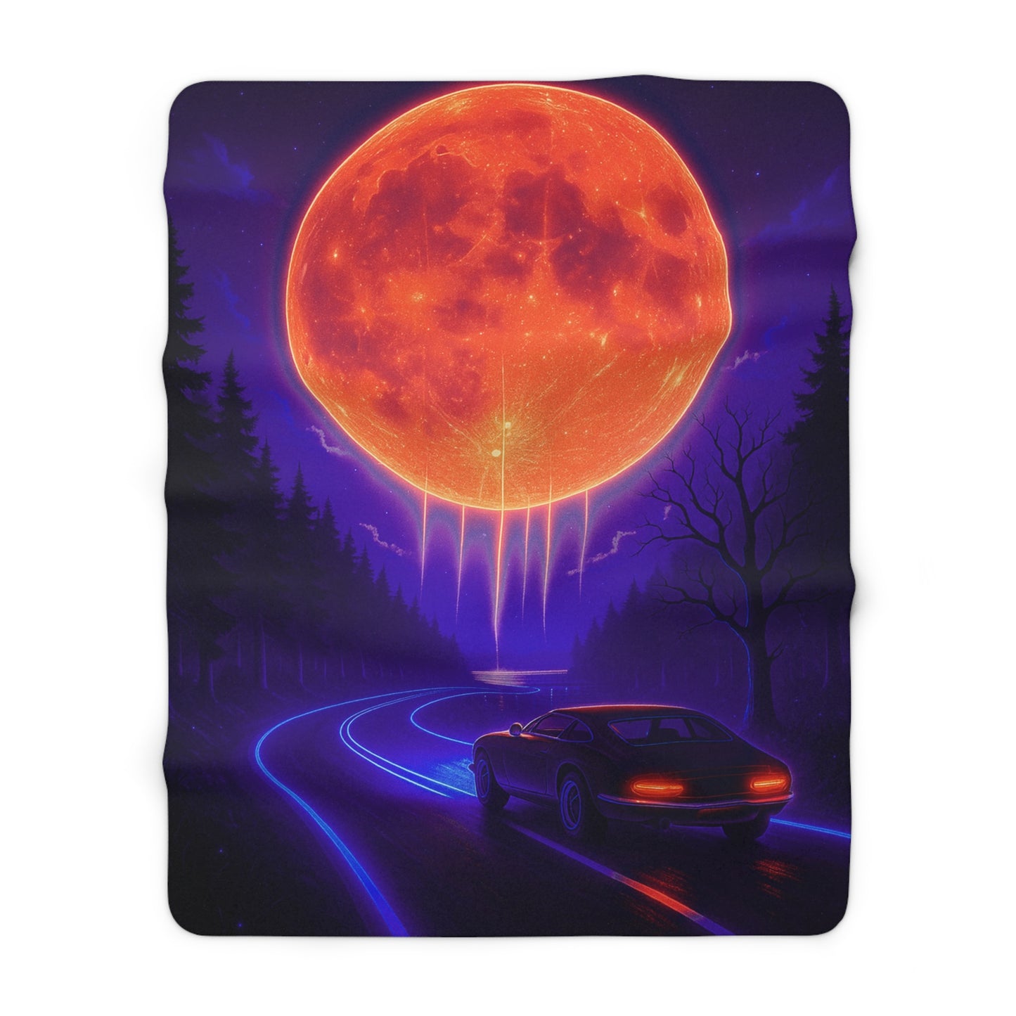 Midnight Drive Sherpa Blanket — Halloween Roadtrip