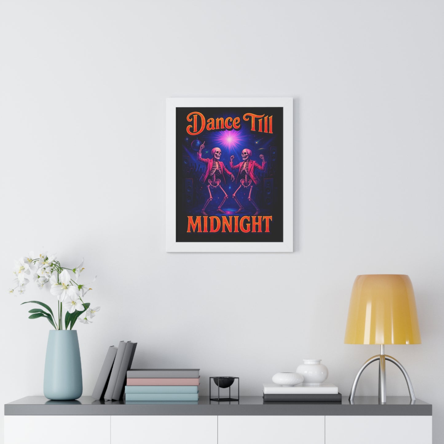 Skeleton Rave Poster — Dance Till Midnight