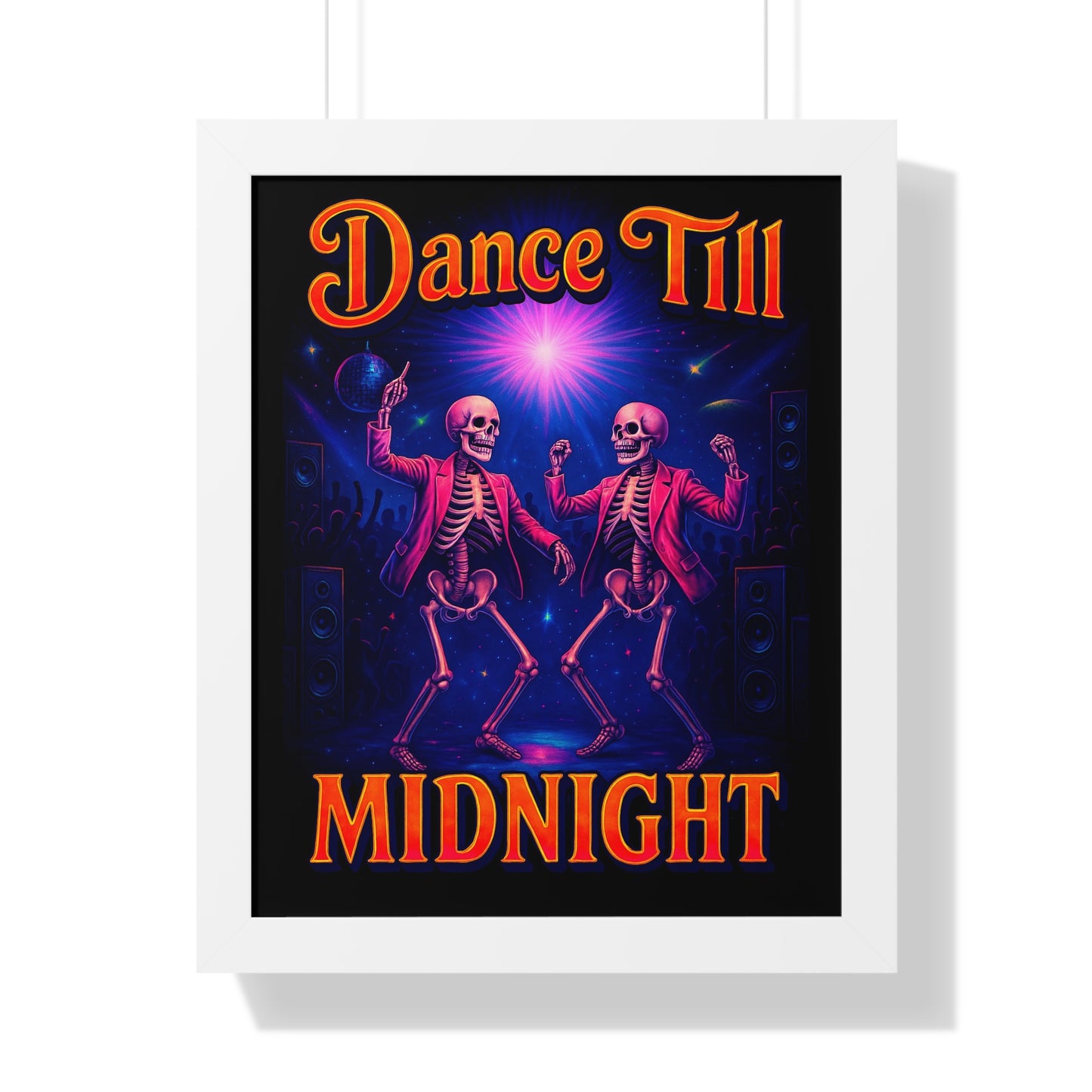 Skeleton Rave Poster — Dance Till Midnight
