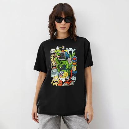 Jungle Chaos Doodle Creatures Unisex T-Shirt
