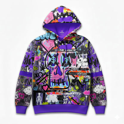 Purple Chaos Street Art Hoodie
