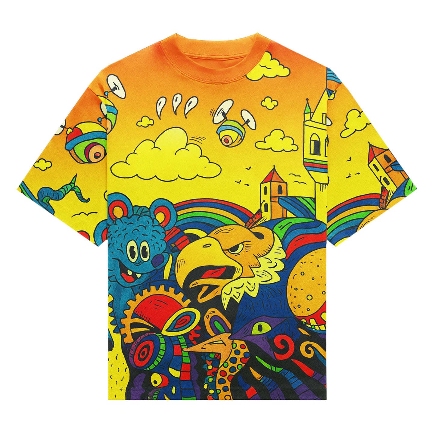 Pop City Doodle Art Colorful All-Over Print Unisex T-Shirt