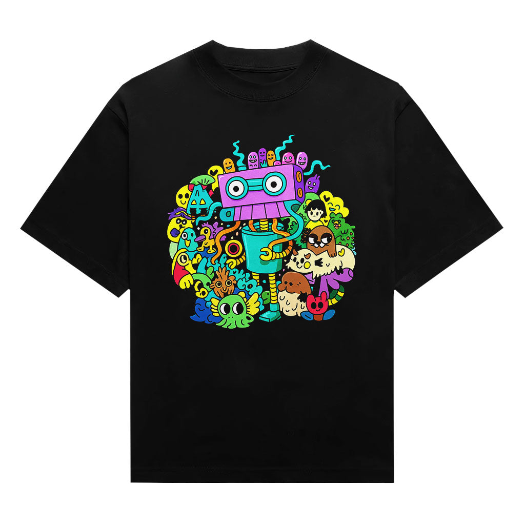 Robot Monster Squad Doodle Unisex T-Shirt