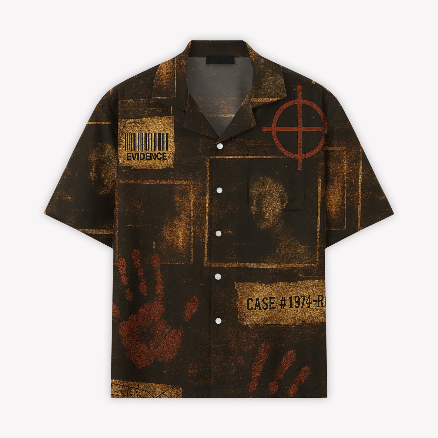 Retro Crime Scene Hawaiian Shirt & Shorts Set