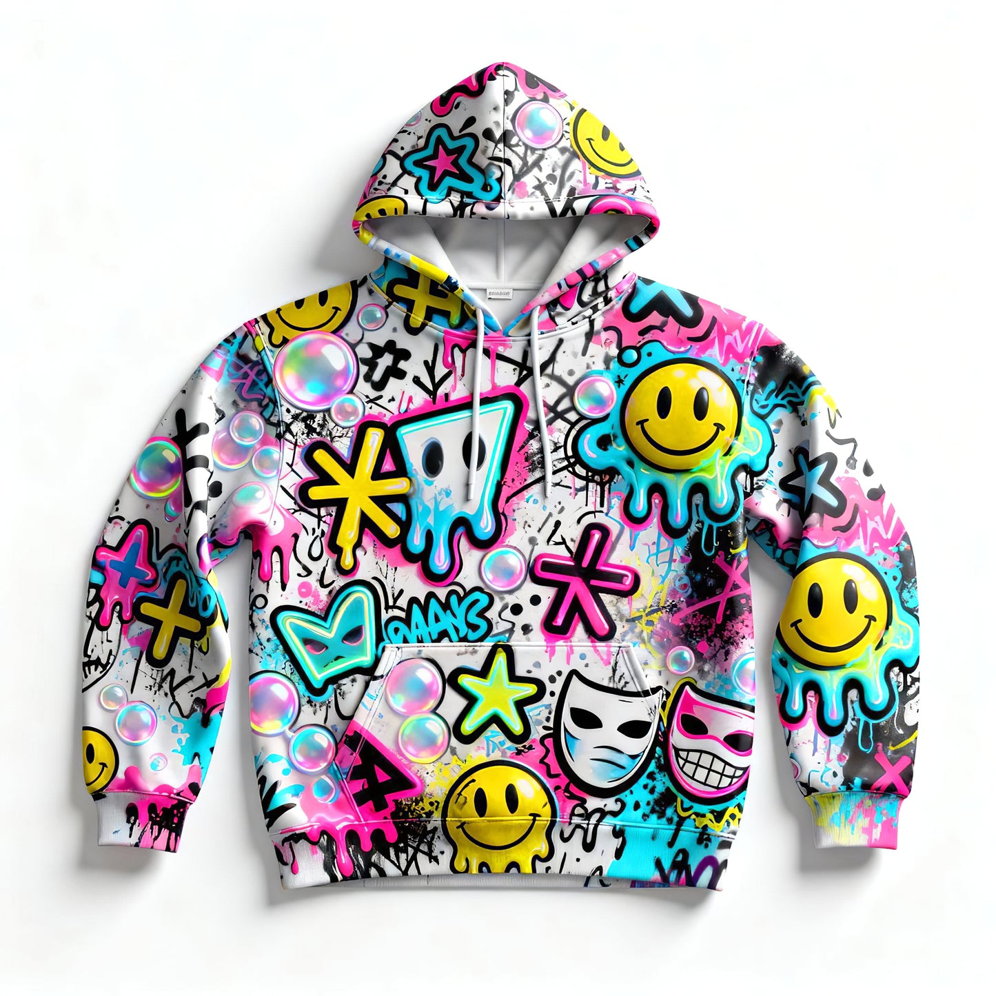 Culture Chaos Pop Doodle Neon Street Festival Hoodie