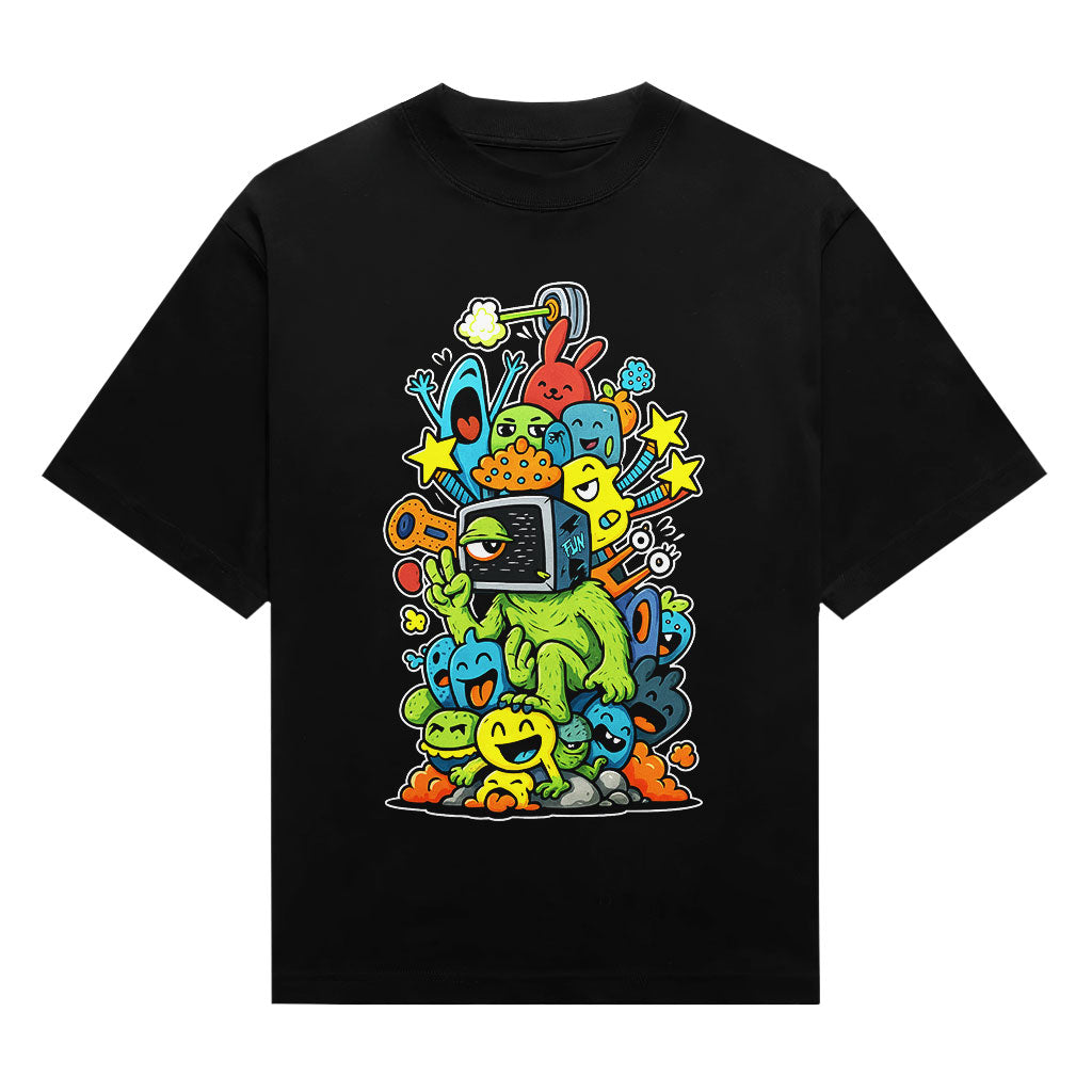 Retro Doodle TV Head Graphic Unisex T-Shirt
