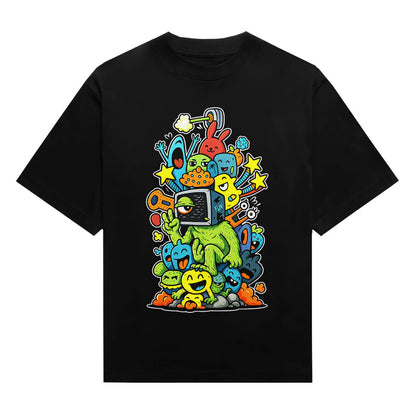 Retro Doodle TV Head Graphic Unisex T-Shirt