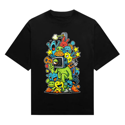 Retro Doodle TV Head Graphic Unisex T-Shirt