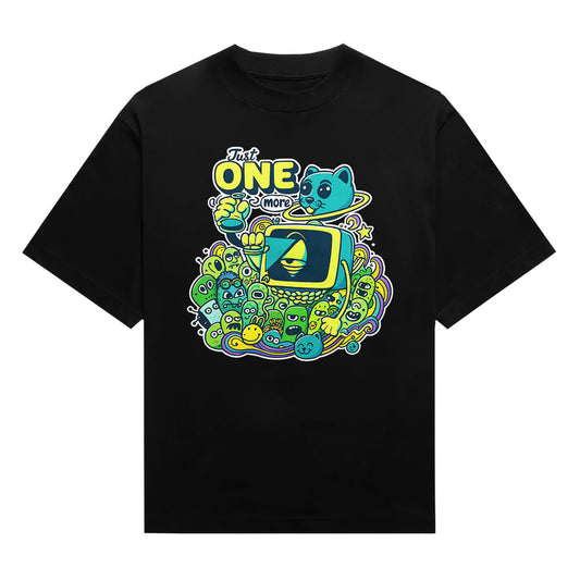 Cosmic Cat “Just One More” Doodle Graphic T-Shirt