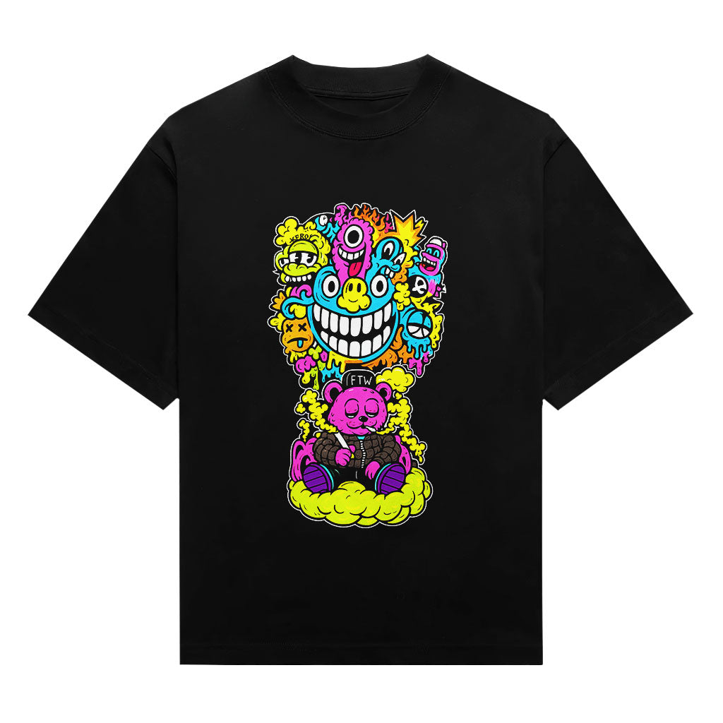 Acid Pop Doodle Bear Unisex Graphic T-Shirt