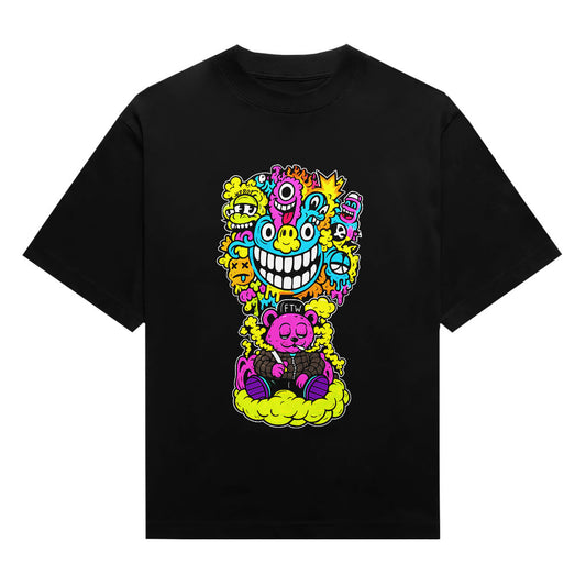 Acid Pop Doodle Bear Unisex Graphic T-Shirt