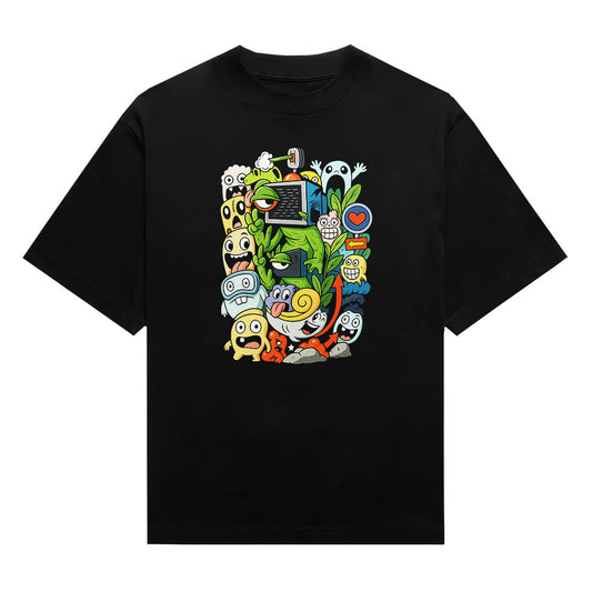Jungle Chaos Doodle Creatures Unisex T-Shirt