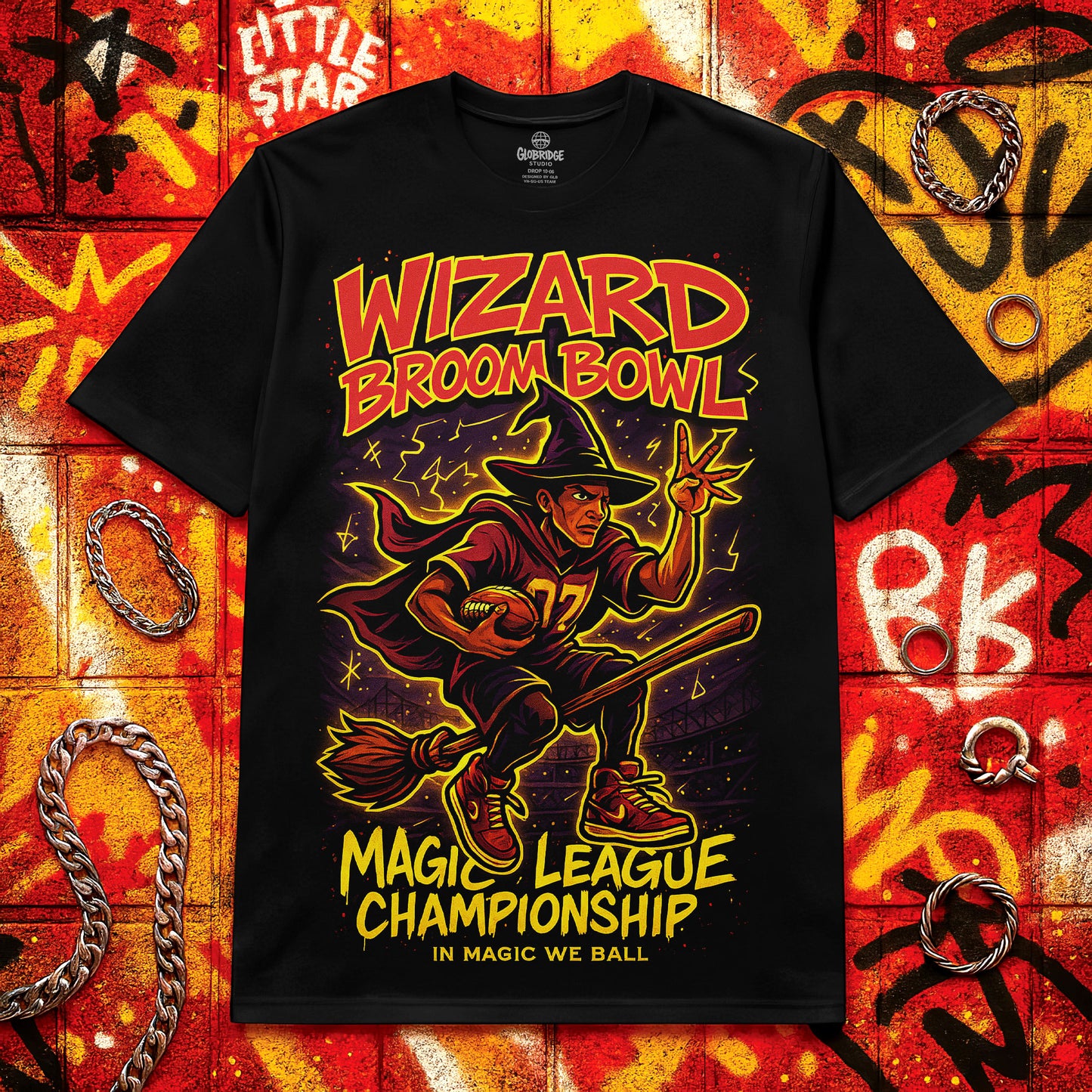 Wizard Broom Bowl Doodle Parody Unisex Tee
