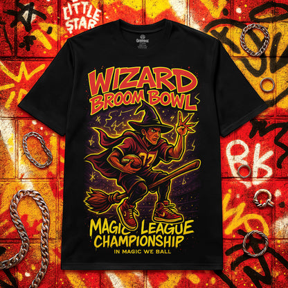 Wizard Broom Bowl Doodle Parody Unisex Tee