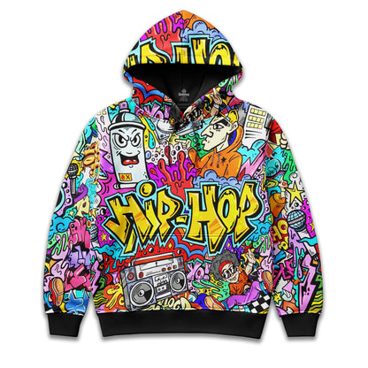 Old School Hip-Hop Neon Graffiti Hoodie