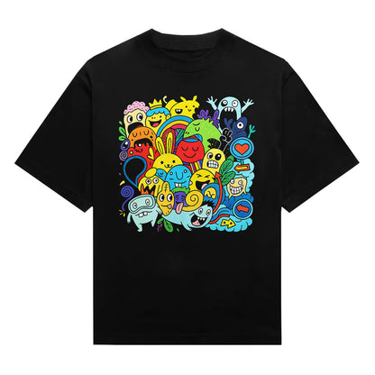 Doodle Character Block Unisex Graphic T-Shirt