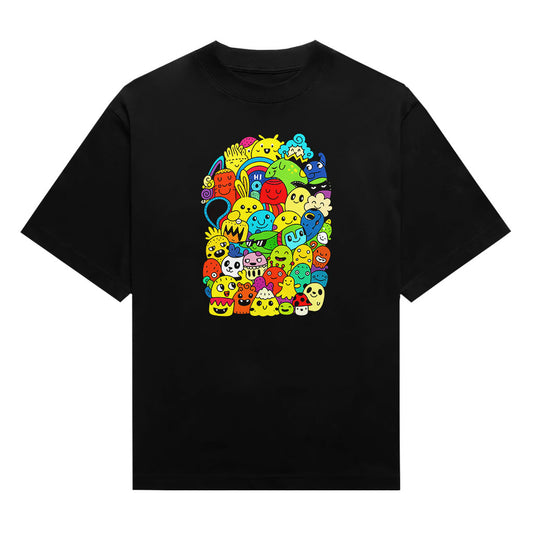 Kawaii Doodle Art Monster Crowd Unisex T-Shirt
