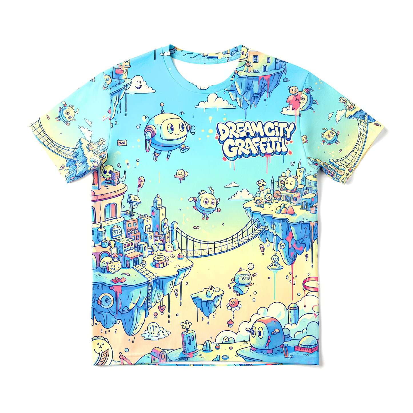 Paradise Dream Pop Surreal Floating City Doodle Shirt