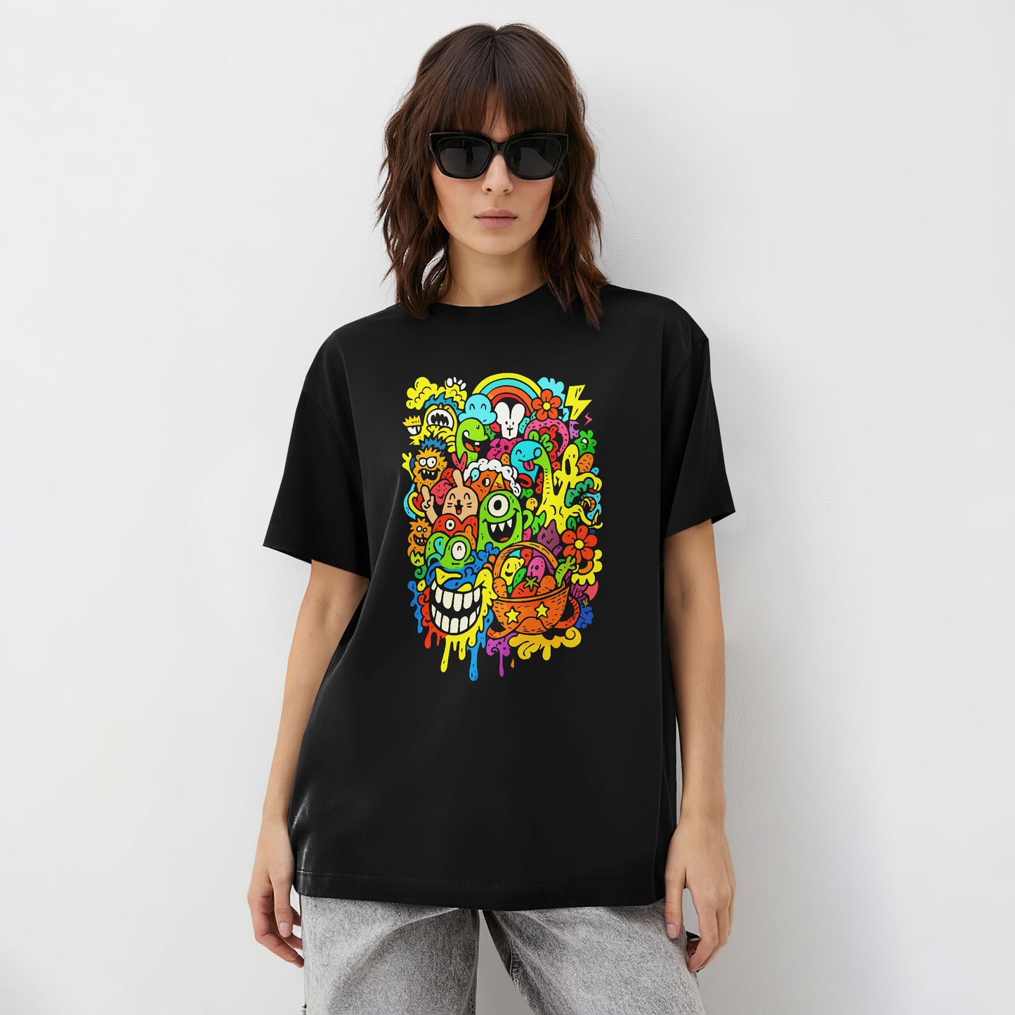 Psychedelic Monster Mash Doodle Unisex T-Shirt