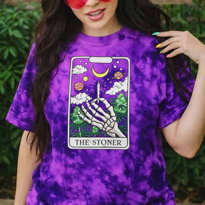The Stoner Tarot Purple Tie-Dye T-Shirt