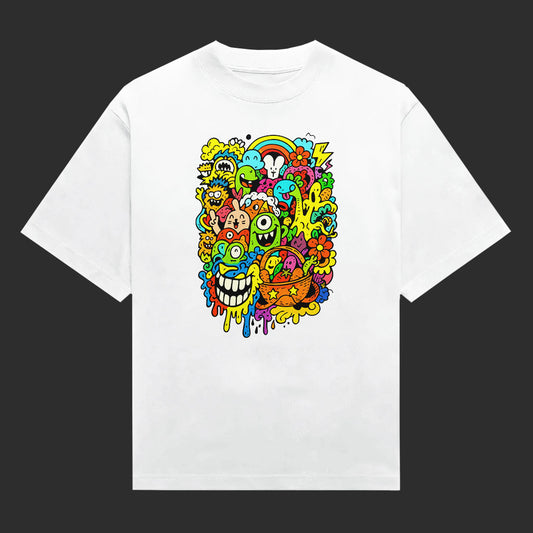 Psychedelic Monster Mash Doodle Unisex T-Shirt