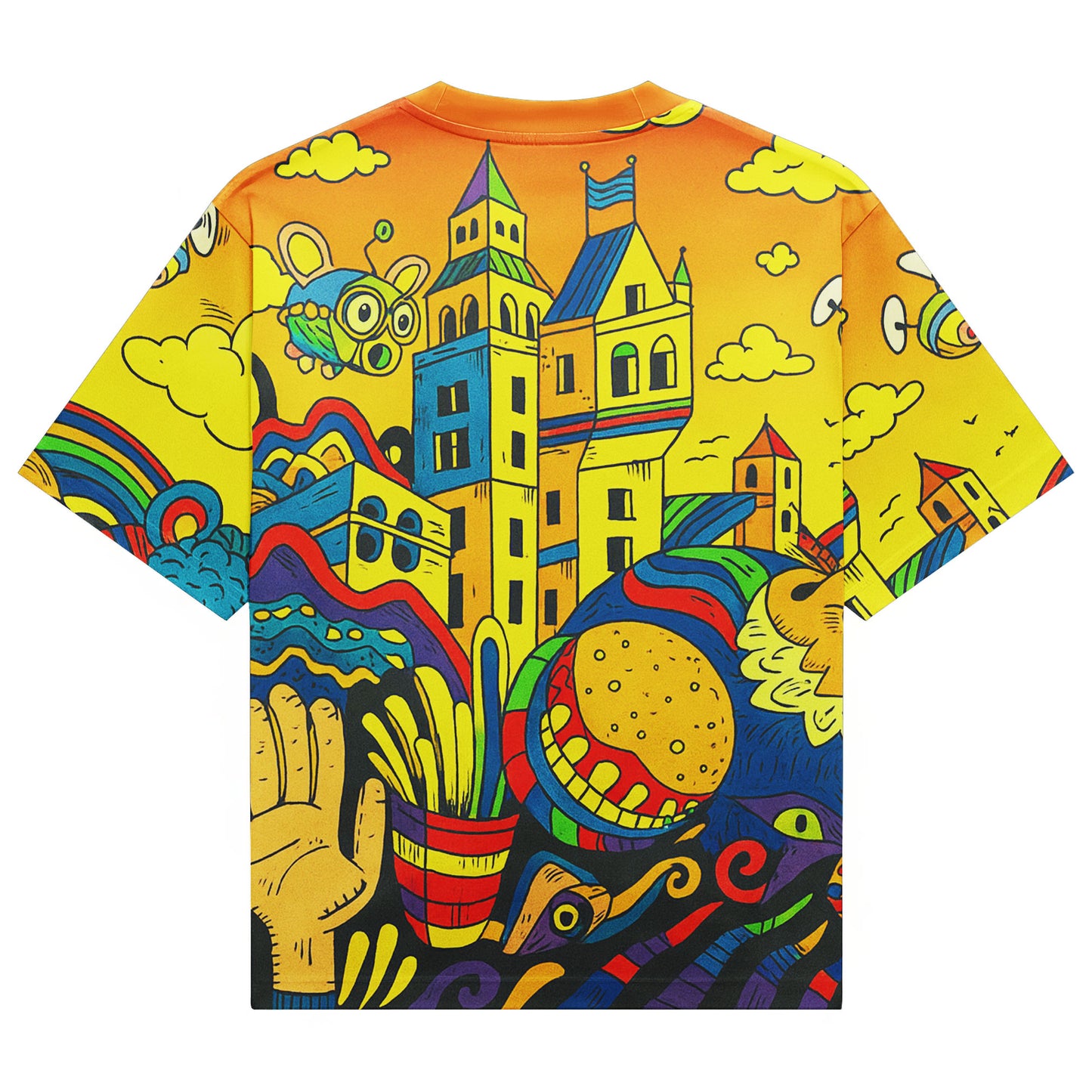 Pop City Doodle Art Colorful All-Over Print Unisex T-Shirt