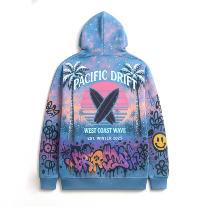 California After Snow Retro Winter Pastel Hoodie