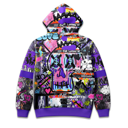 Purple Chaos Street Art Hoodie