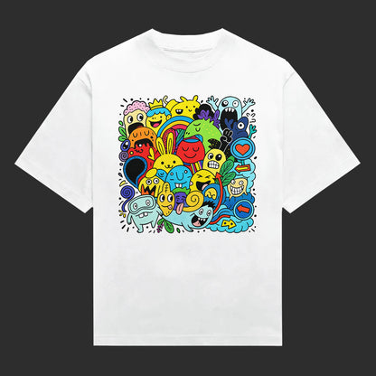 Doodle Character Block Unisex Graphic T-Shirt